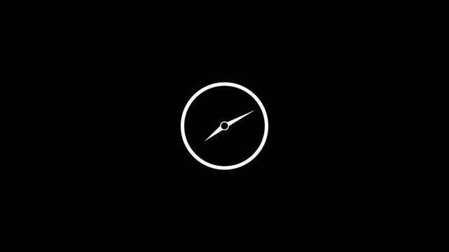 Animated Clock Icon Showing Passing Time, Time Management and Countdown Concept