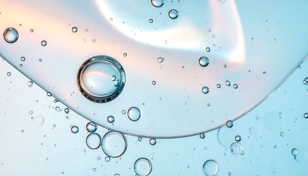 Microscopic view of water with bubbles and debris.