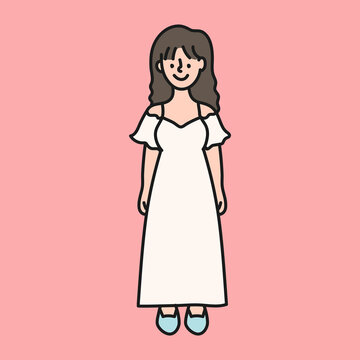 Woman cartoon, person character illustration