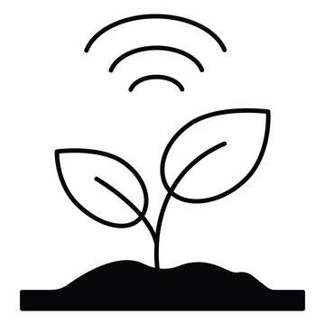 Smart Agriculture Vector Icon Depicting Connected Farm Management