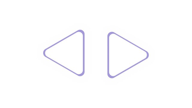 Sleek monochrome play button animation video on a white background