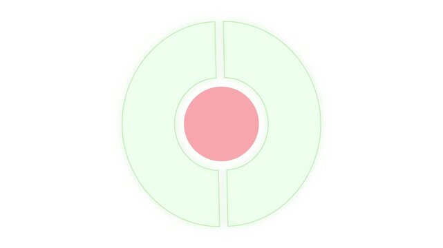 Half circle arch animation video on a white background
