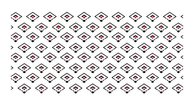 Moving batik pattern animation video on a white background