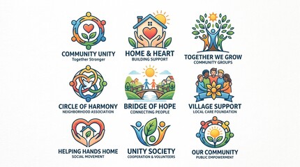 Fototapeta premium Community and Social Organization Logo — Unity & Cooperation