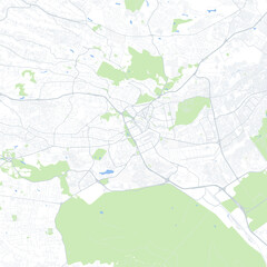 Fototapeta premium Minimal vector city map of Nairobi with streets, districts and road network