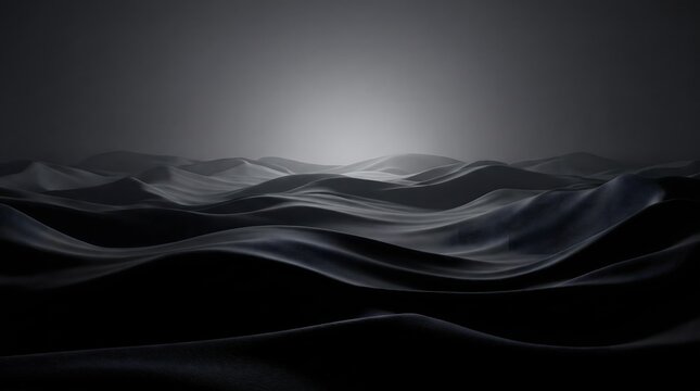 Dark moody ocean waves crashing under a dramatic cloudy sky at twilight
