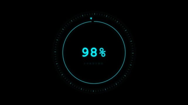 Radial circular progress or loading bar. hud Loading Circle Ring or Transfer, Download Futuristic HUD elements. indication status 100. Computer technology background.