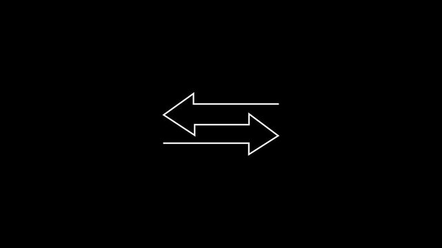 Minimalist double arrow animation: left and right directional sign for ui and navigation