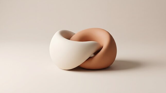 A beautifully crafted ceramic mug with a unique twisted handle design on a neutral background