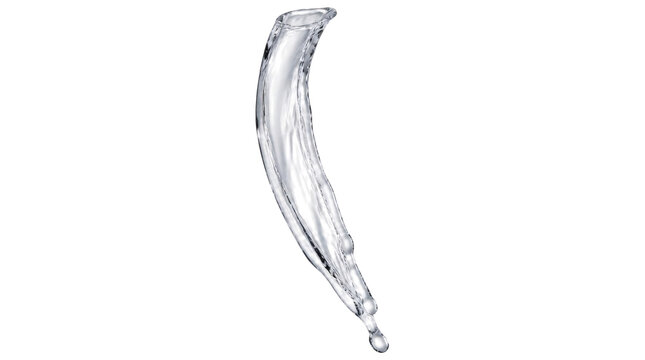 Crystal Clear Liquid Splash Falling with Droplet