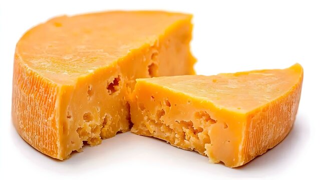 Wedge of cheddar cheese