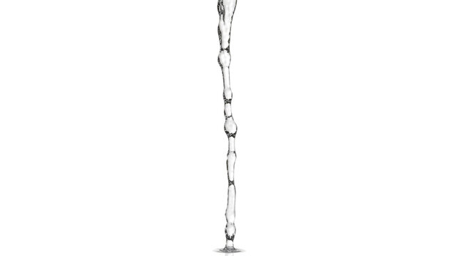 Clear Water Stream with Bubbles Falling Downward