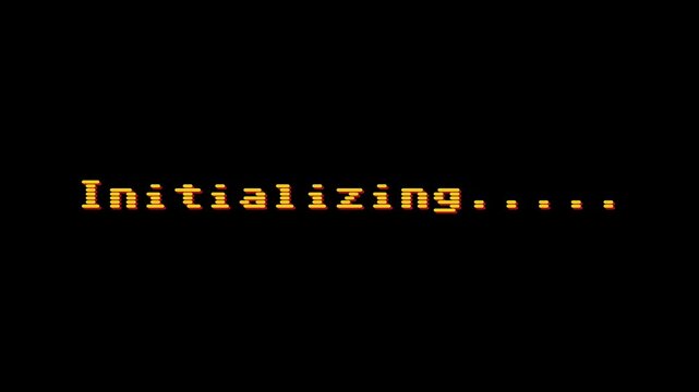 Initializing... A blank screen with the text 'Initializing...' displayed in a warm orange color, signaling the start of a process or program