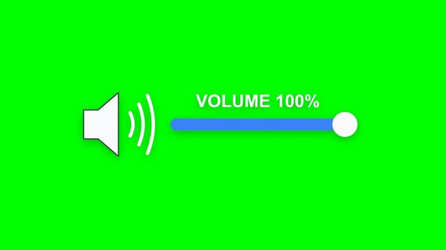 Speaker Icon with Max Volume Level Interface Element on Green Screen