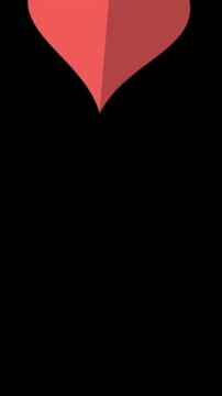 Animation of red heart icons floating against copy space on black background