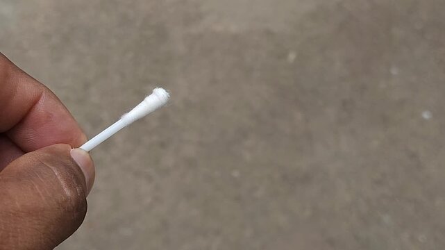 Extreme Close Up of Single Cotton Swab Q Tip for Precision Cleaning