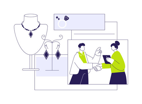 Jewellery wholesale supplier abstract concept vector illustration.