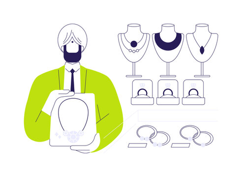 Jewellery dealer abstract concept vector illustration.