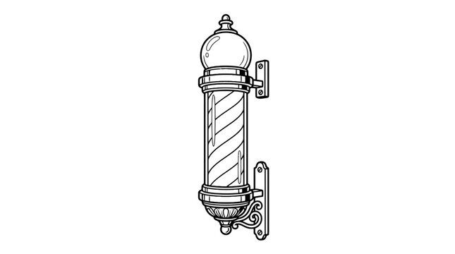 Classic vintage barber pole vector illustration