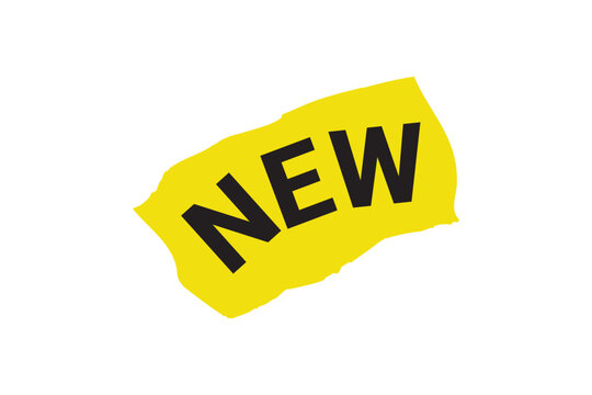 Yellow Grunge NEW Product Label Vector Icon.

