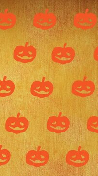 Animation of falling pumpkin on orange background