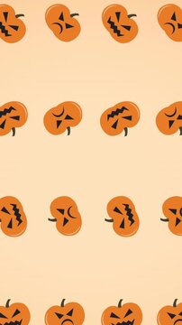 Animation of falling pumpkin on orange background