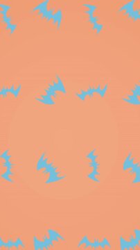 Animation of blue bats on pink background