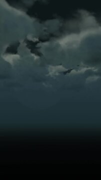 Animation of clounds moving on sky at night