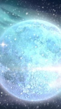 Animation of planet earth in universe with stars and clouds