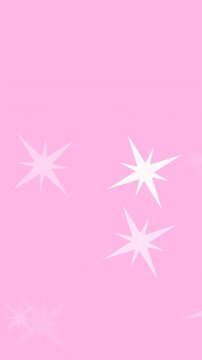 Animation of white christmas stars falling on pink background