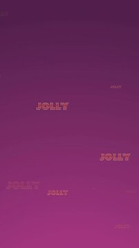 Animation of multiple jolly texts at christmas on pink background