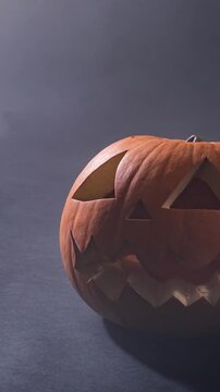 Animation of pumpkin on black background