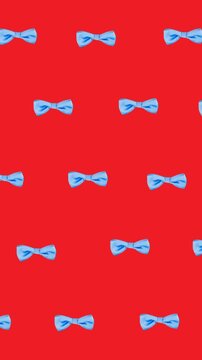 Animation of bow ties floating over red background