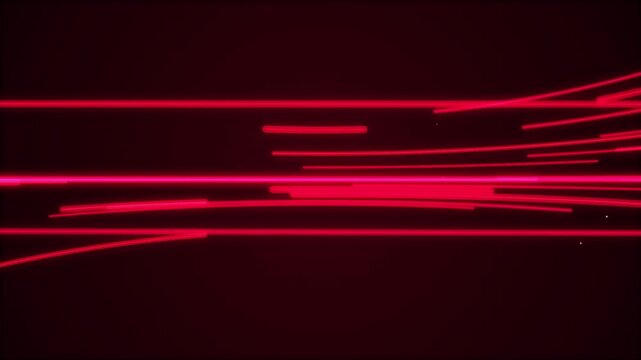 Red glowing laser beams in dark space light