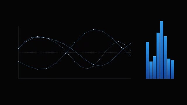 Data charts and analytical graphs illustrating financial trends and statistical information