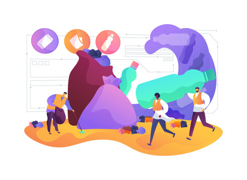 Coastal Debris Problem abstract concept vector illustration.