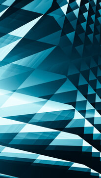 Abstract background with overlapping blue geometric triangular shapes