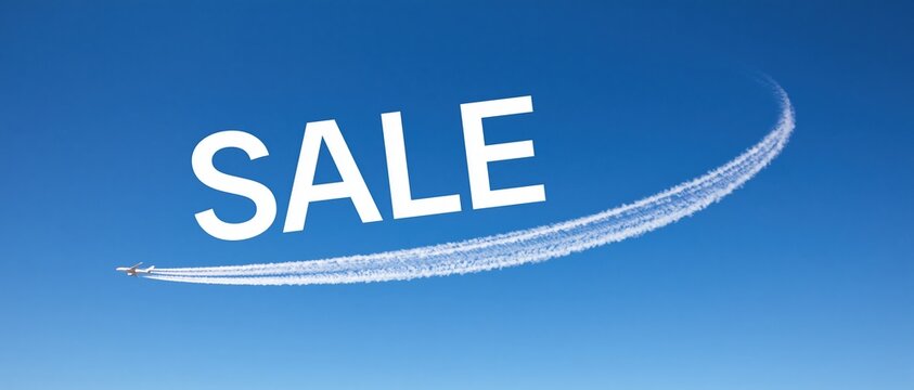 Airplane leaves sale text smoke trail in blue