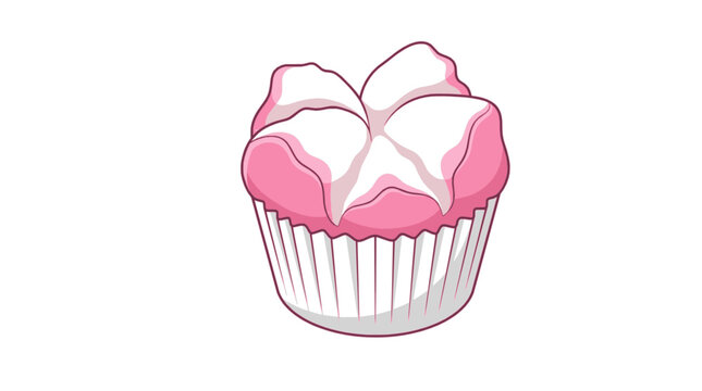Traditional Indonesian Bolu Kukus Mekar Steamed Cake Vector Illustration