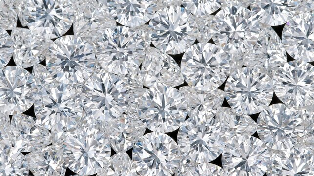 Shimmering pile of round brilliant cut diamonds filling