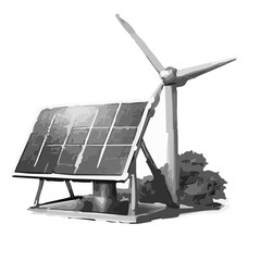 solar panels and wind turbine © Masuk