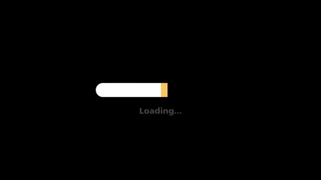Loading Animation Bar With Rectangle Rounded Shape 3 Color White Orange Yellow Follow Each Other Loop Transparent Background