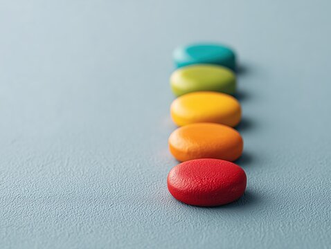 colorful stones arranged in a line