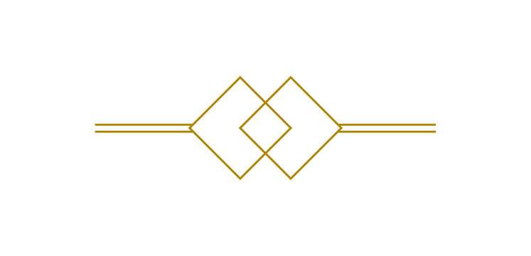 Gold geometric divider element, elegant line vector symbol