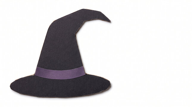 Black and purple cardboard witch hat cutout
