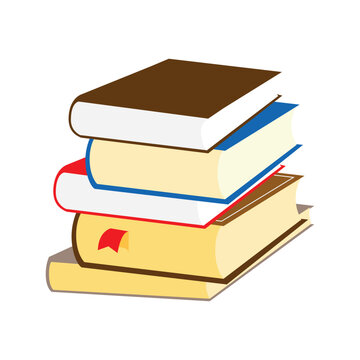 Colorful Stack of Books Vector Illustration for Education and School Concept