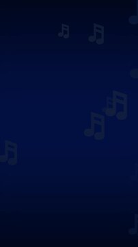 Melody sound music notes animation displays blue fading treble clefs Sound music melody notes background offers smooth acoustic backdrop art Music notes loop is clean