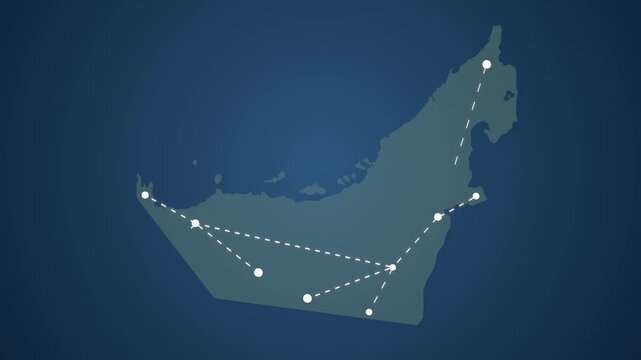 UAE Communication Network with Signals Connecting Multiple Locations