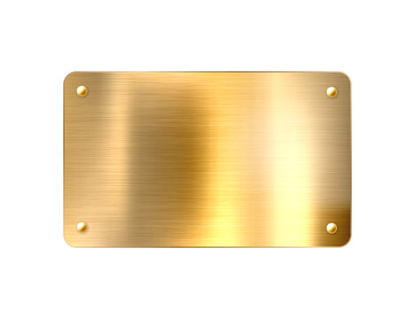 Realistic shiny metal banners set, textured brushed steel, polished copper surfaces, and chrome frames. Industrial plates include secure bolts, rivets, and screws. Vector illustration.