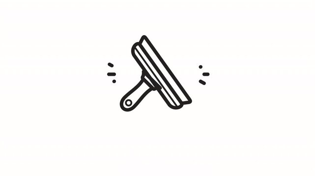 Simple icon of a glass wiper tool suitable for cleaning services logo, window cleaning business branding, or digital cleaning designs.